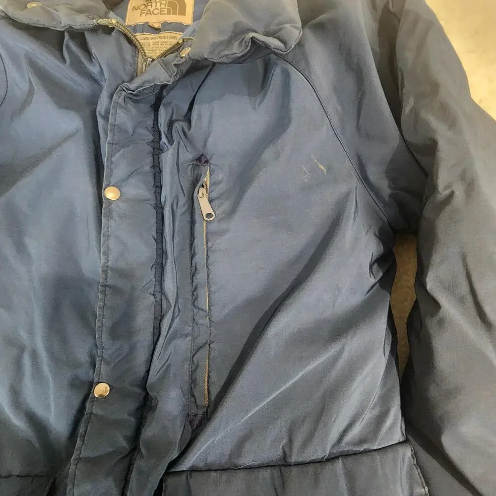 Vntg The North Face Jacket Mens XL Blue Goose Down Puffer Parka Long Coat